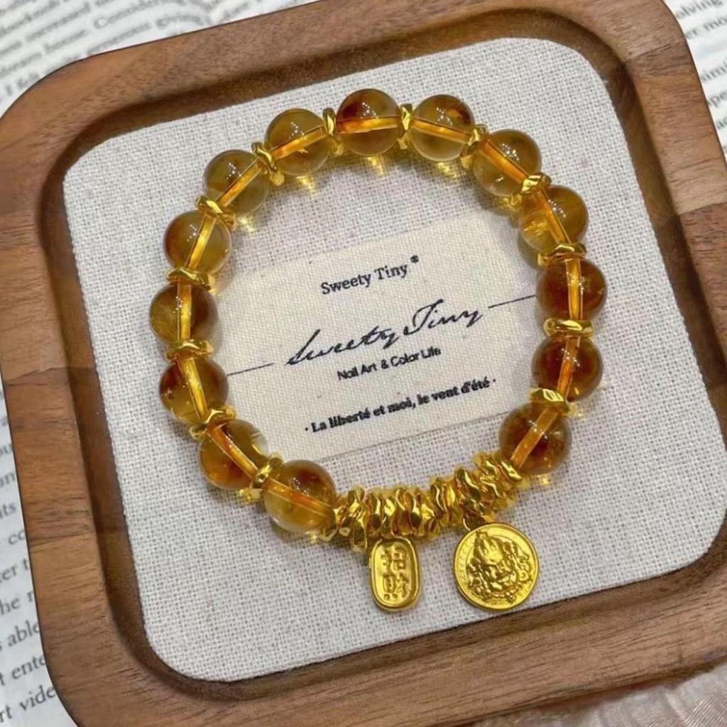 Elegant Yellow Wealth God Bracelet with Tassel - Attracts Wealth & Blessings, Perfect Good Luck Gift for Women
