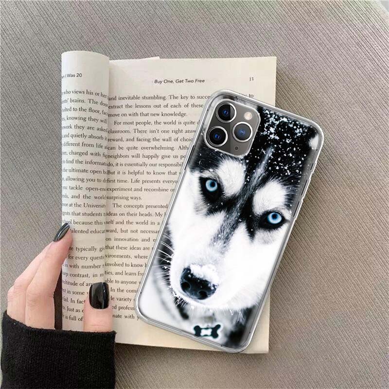 Siberian Husky Sled Dog Phone For Apple Iphone 12 13 Mini 15 Pro Max 11 Pro 14 Plus 16 Pro Max 16E Case Shell Cover Clear TPU P