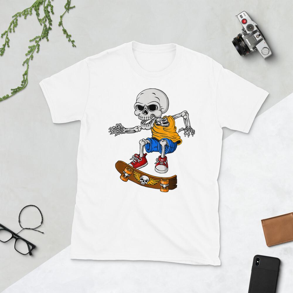Colorful Skeleton Skateboarding Halloween Design S