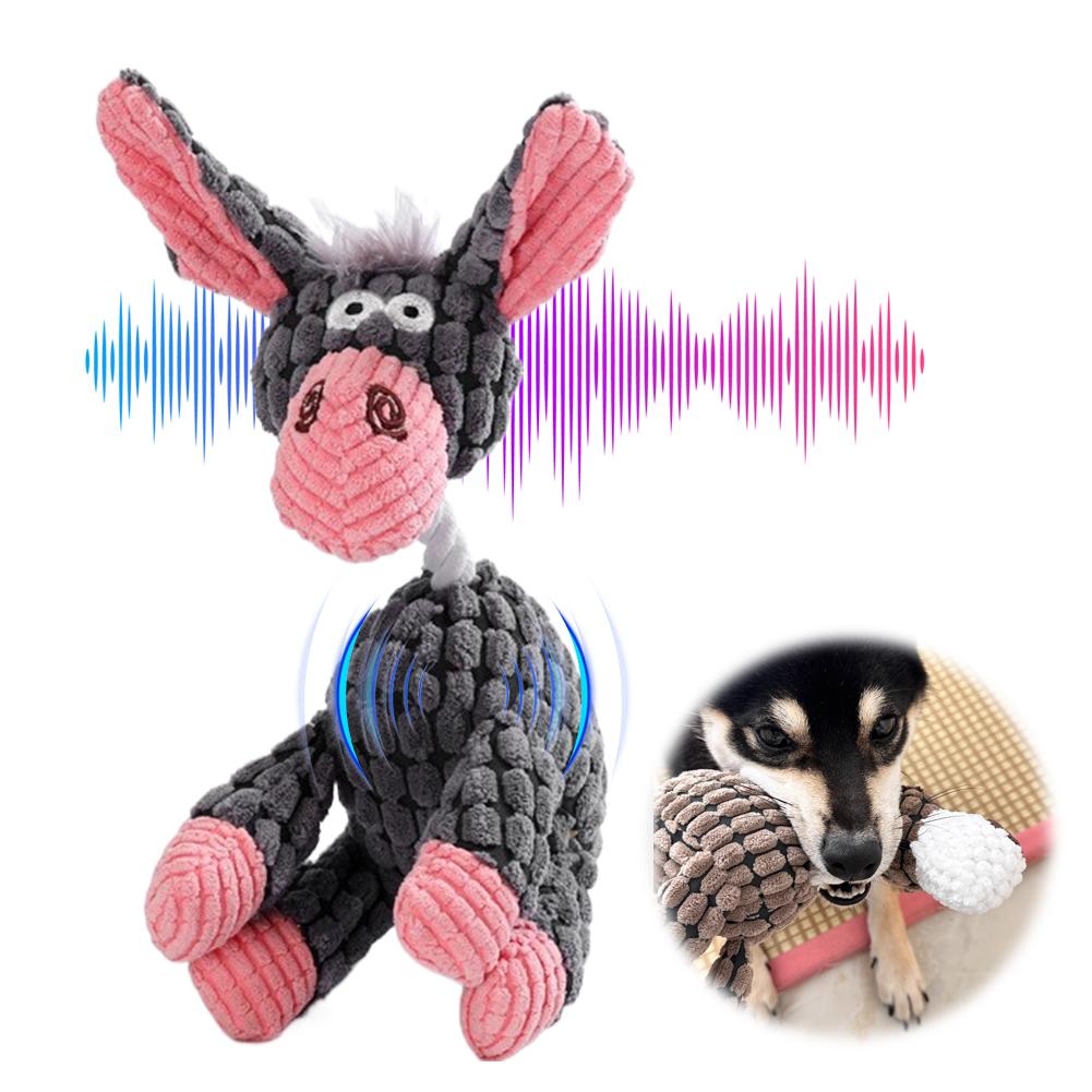 Sounding Donkey Pet Toy Plush Dog Toy Animals Shape Bite Resistant Squeaky Toys Corduroy Dog Toys Pets Training Accessories