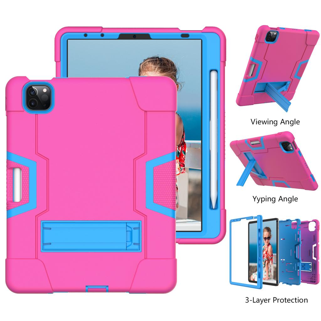 Defender Case for iPad Pro 11 Inch 2018 /2020 /2021 Heavy Duty Shockproof Rugged Armor Tablet Cover + Pencil Holder Kickstand