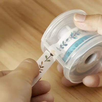 Creative Circular Transparent Tape Storage Box Multifunctional Portable Mini Tape Cutter