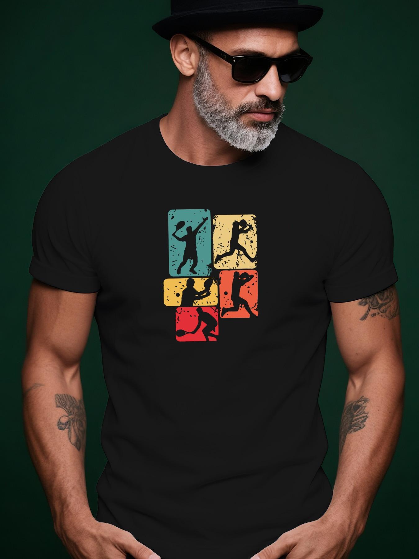 Summer Short Sleeve - Sporty Graphic Print Round Neck Tee T-shirt M