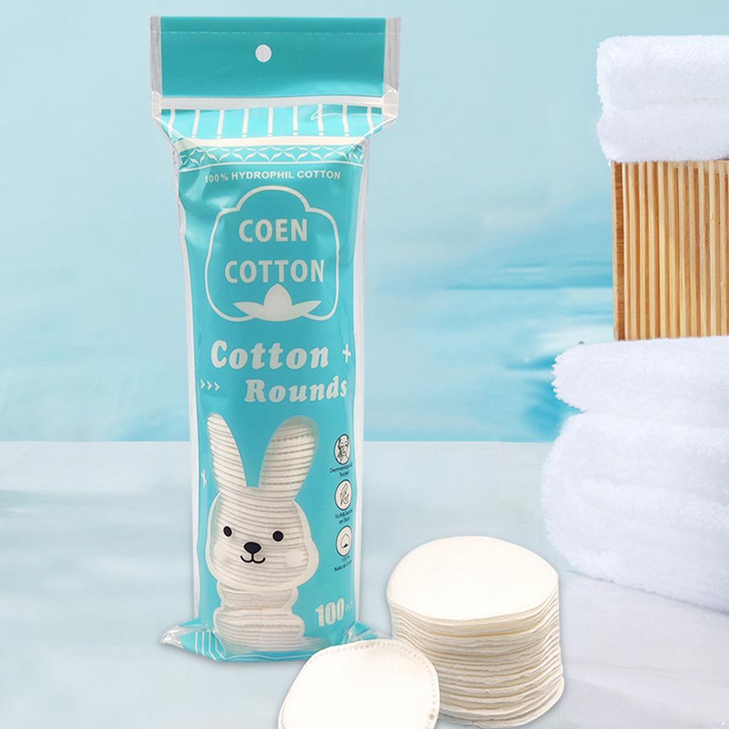 100 szt. Okrągłe płatki kosmetyczne do demakijażu 3-warstwowe pogrubione miękkie przyjazne dla skóry niepylące niełuszczące delikatne do twarzy oczu ust codzienne usuwanie makijażu