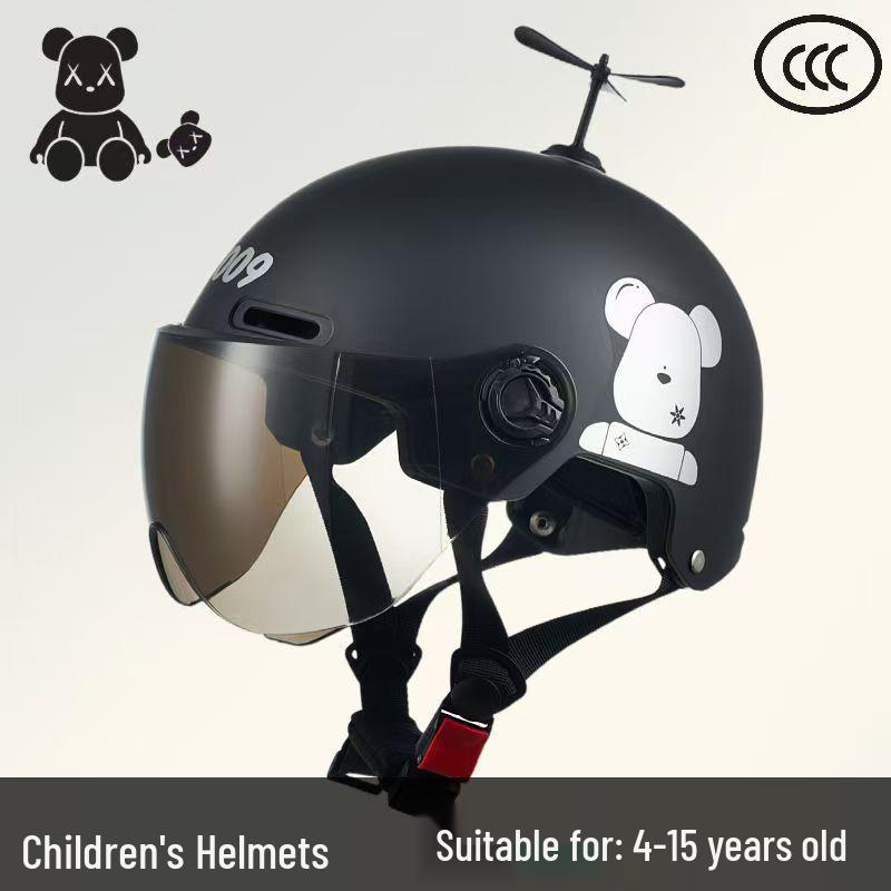 Electric Helmet for Parent-Child: 3C Certified, Sun Protection, All-Season Safety for Boys & Girls Adult 3C - Clear Visor