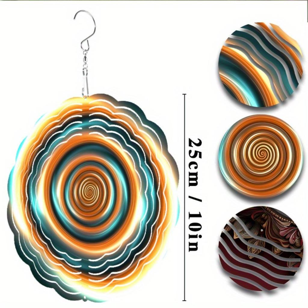 10 Inch Metal Wind Spinner Garden Decor with 360 Degree Rotating Hook Outdoor Hanging Ornament for Patio Yard Home All Season Gift