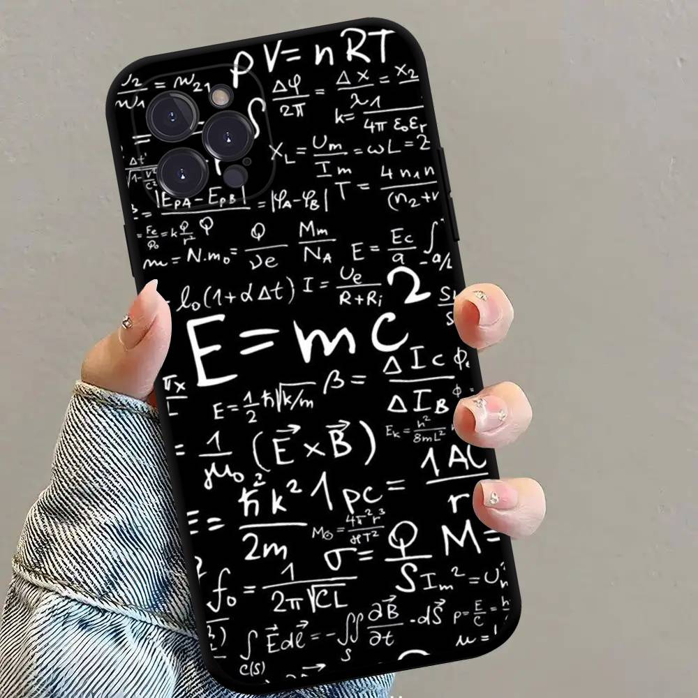 Physics Chemical Mathematics Anime Black Soft Silicone Phone Case For Iphone17 Air 16 15 14 13 12 11 Mini Pro Max Plus