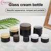 Plastic Lid Empty Jars Black Glass Cream Jar Cosmetic Container 10/30/60g Glass Bottle Make Up Container Travel Cosmetic Jars