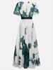 Women's V-Neck Digital Printed Short Sleeve Dress