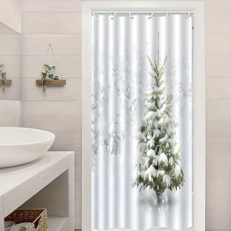 

Cedar Pattern Shower Curtain, High Quality And Moisture-Resistant Polyester Fabric, Suitable For Home Bathroom Decoration W60H190(CM)-1 Pcs