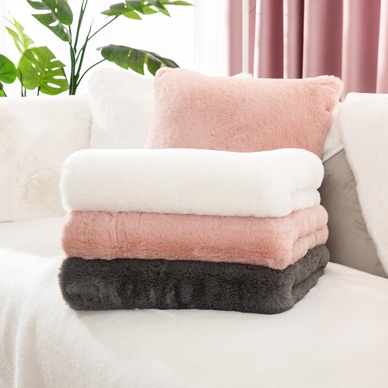 Rushed Modern European High-grade Luxury Thicken Plush Sofa Cover Solid Color Good Hand Feeling Towel Mat Anti-slip Bay Window