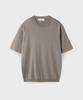 Yunionbeullu Hard Twist Crewneck Half Knit [Light Brown]