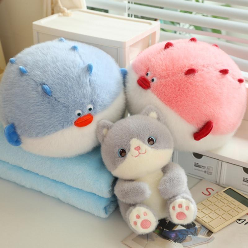 Cat Eating Cute Fish Plush Toy Doll Soft Doll Office Napping Pillow Gift