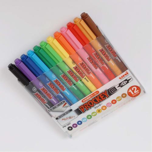 Uni Mitsubishi Pencil Water-based Pen Plocky Twin Extra Fine 12 Colors PM120T12CN