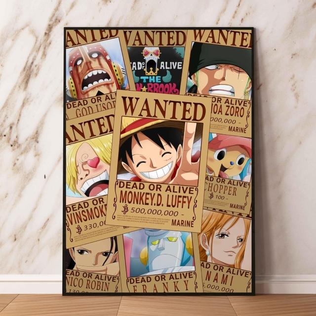 Integrated Poster and Painting, Shanks Kaido Bounty Wanted Anime Cartoon Character Image, Living Room Wall Modular