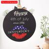 2D flat 20*20cm1pc Happy 4th of July Independence Day Theme Lips pattern wooden door pendant, Stars Symbol Patriotic Awesome Ornament for 4th of July