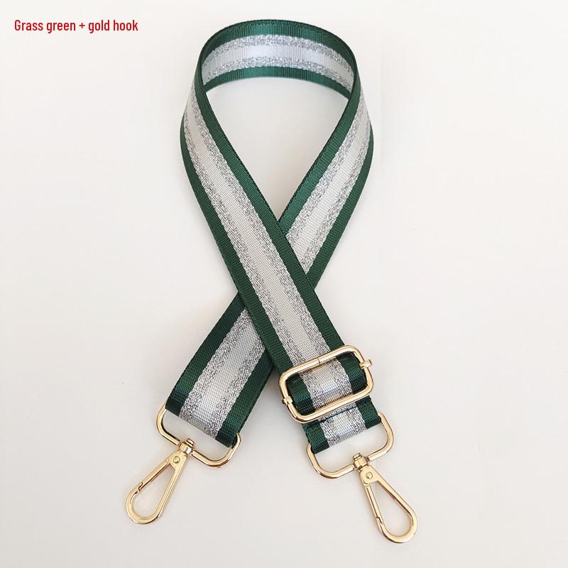 Colorful Women's Crossbody Bag Strap with Gold and Silver Thread – Wide, Long Handbag Accessory