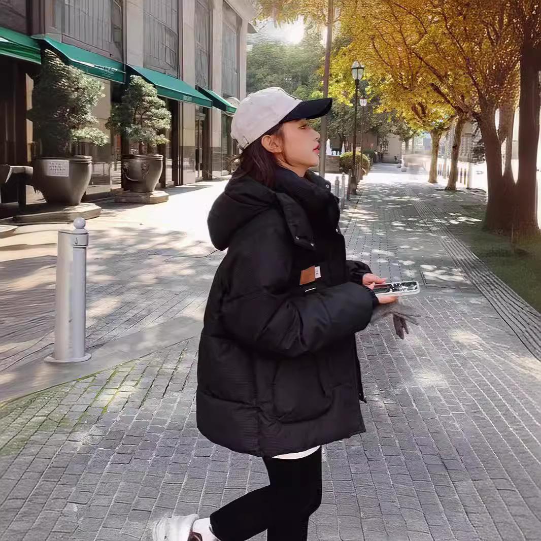 

2024 новая хлопковая одежда женская новая одежда-хлеб короткая хлопковая одежда осенне-зимние пальто утолщенная с капюшоном хлопковая XXL светло-зеленый