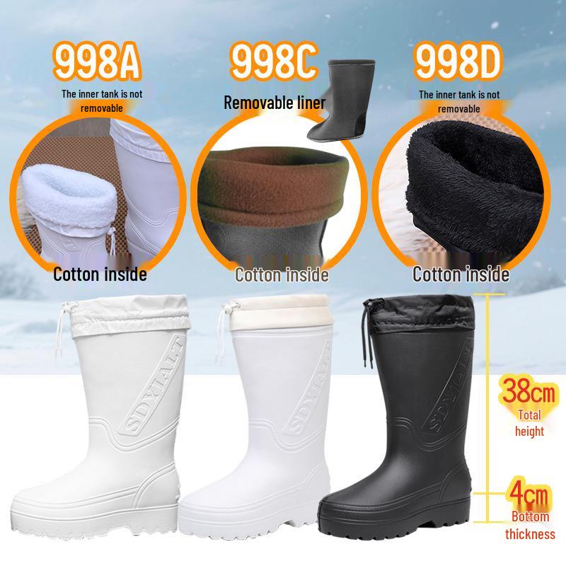 EVA Ultralight Plus Non-Slip Cotton Rain Boots for Men & Women - Ideal for Winter, Oil Resistant, Perfect for Fishery & Cold Storage.