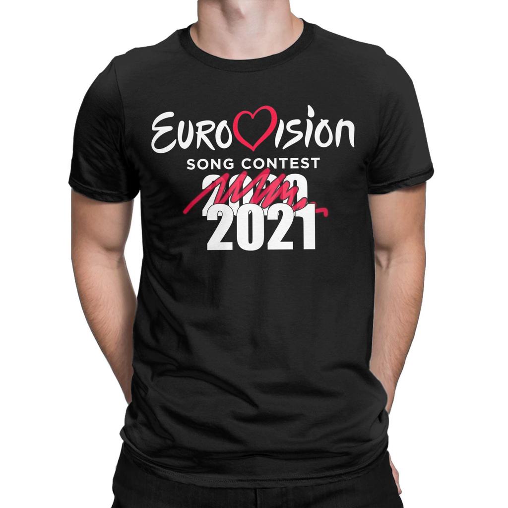 Eurovision Song Contest T-Shirt Men  Casual 100% Cotton Tee Shirt Round Collar Short Sleeve T Shirt Printed Clothing