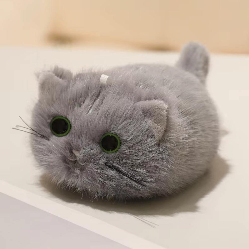 Stuffed Animals Black Cat Plush Keychain Cartoon Grey Cat Plush Dolls Baby Gifts