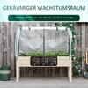 Raised Garden Bed Outdoor Elevated Wood Planter Box W/ PE Cover, Natural
