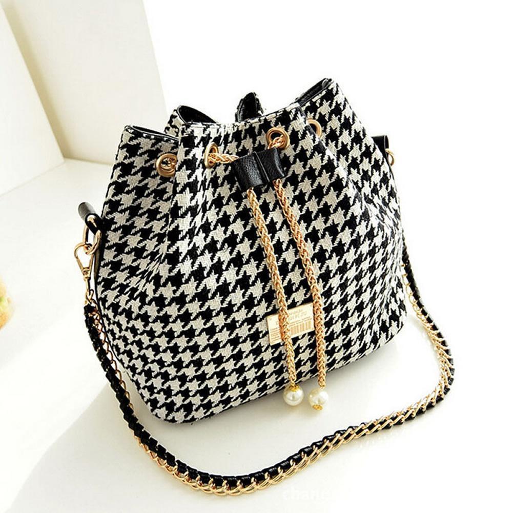 Women Bucket Bag Canvas Handbags Messenger Bags Female Crossbody Shoulder Bags Clutch Bag Purse