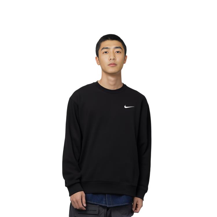 Nike Sweatshirts Men's Black Crew Neck Moderate Regular 916609-010