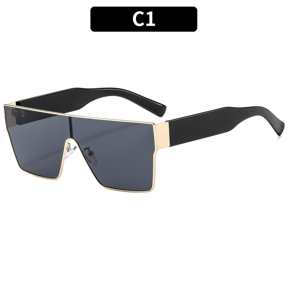 European And American New Metal Box One-Piece Spice Girl Fashion Sunglasses Outdoor Versatile Street Sunglasses Trendy Glasses Women