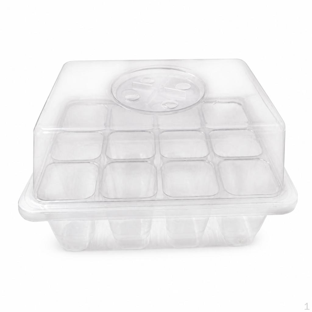 12Cell Seedling Starter Tray with Lid Thickened, Breathable, HumidityControlled Germination Kit for