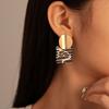 Black and White Polka Dot Striped Leather Earrings for Women Personality Exaggerated Drop Earrings Simple High-end Zircon Gift