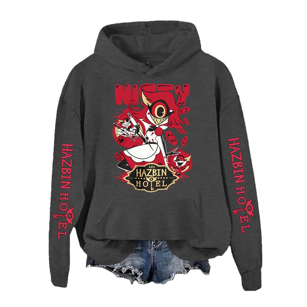 Hazbin Hotel Niffty Hoodie Mann Frau Harajuku Langarm Pullover Tops Sweatshirt Geschenk