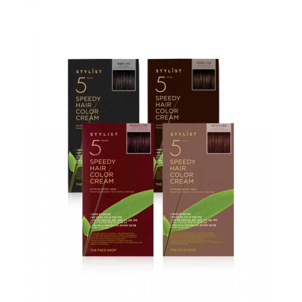 The Face Shop Stylist Speedy Hair Color Cream  4 Types natural brown