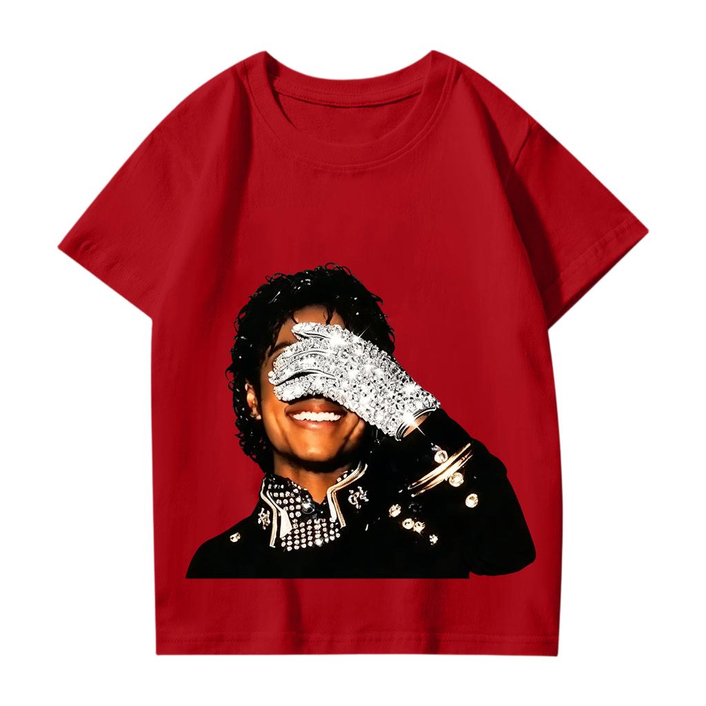 Fashionable Round Neck Short Sleeve Work Clothes Printed Tops For KID Summer Tops