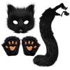 Halloween set, simulated fox mask gloves, plush fox tail handmade beast tail cos prop accessories