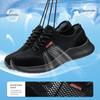 Men's Summer Steel Toe Safety Shoes Anti-Crush And Piercing Breathable Lightweight Outdoor Pure Black Work Shoes