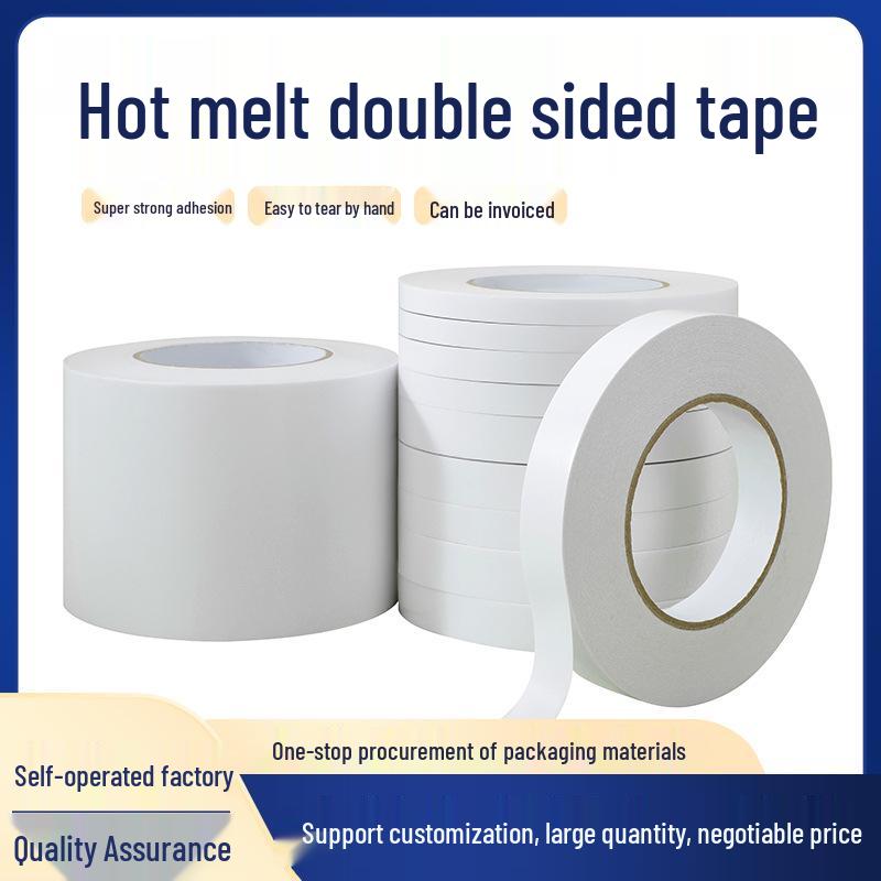 

High Viscosity Tearable Transparent Double-Sided Adhesive Tape for Office and Student Use White; 0.5cm width * 1m length [Box of 624 rolls]