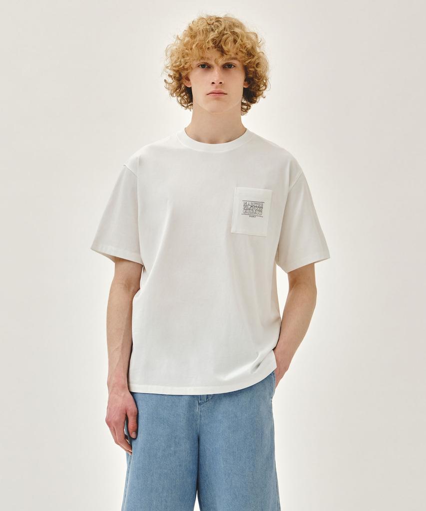 Malittepeulangsowajeobeo Doodle Classic Logo Pocket Tee White