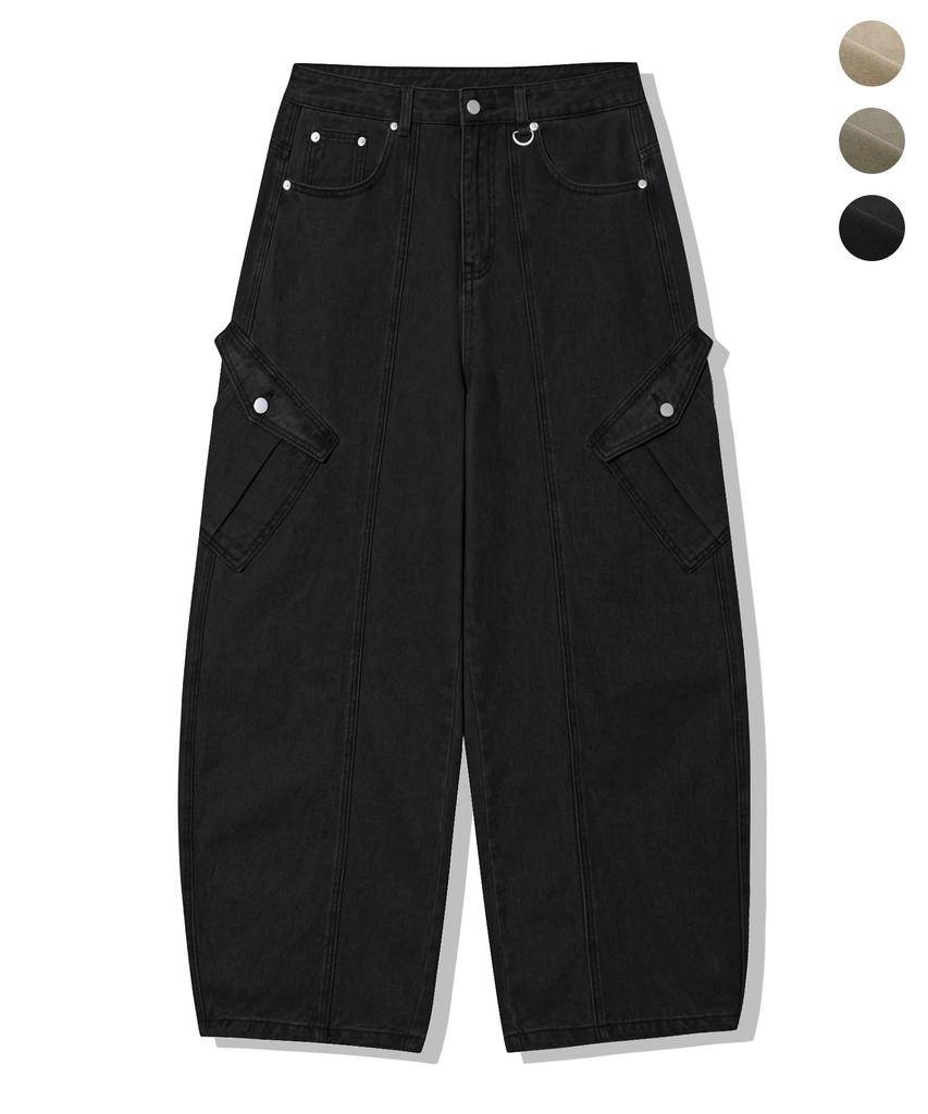 TRILLION Washed Cut Cotton Cargo Pants_3Color