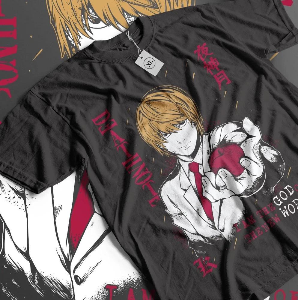 Anime Death Note Kira Ryuk Apple Giving Graphic Black TShirt Size S4XL S