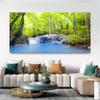 Modern Waterfall  Lake Landscape Canvas Wall Art  Frameless Home Decor Poster for Living Room