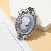 Classical Cameo Portrait Brooch Retro Filigree Design With Sturdy Alloy Women's Clothing Accessory For Gift Giving