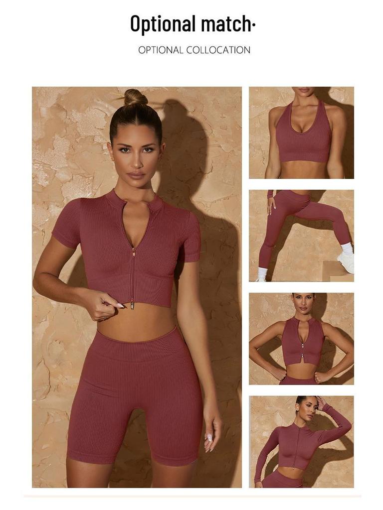 Women's High Elastic Yoga Set: Hip-Lifting, Breathable Fitness Sportswear with Tight Shorts and Top