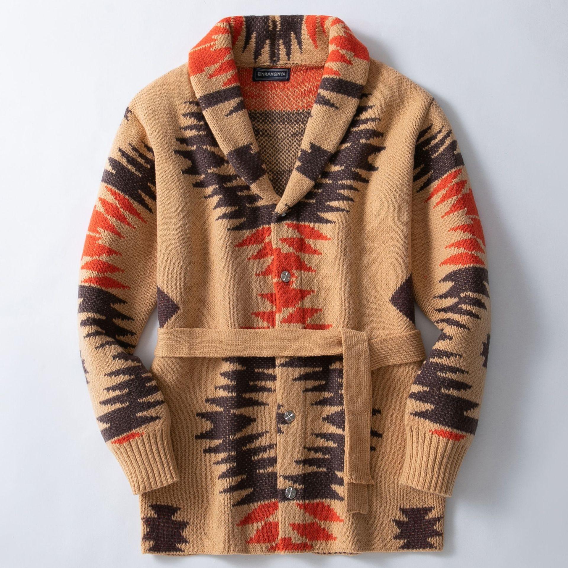 

Mid-Long Cardigan Sweaters for Men Vintage Shawl Collar Long Sleeve Chunky Knit Button Down Cardigans Men s Fall Winter Knitted Sweater Outwear M хаки