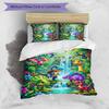 3PC Custom Name Dinosaur Fantasy World Bedding Set Duvet Cover Closure Includes 1 Duvet Cover & 2 Pillowcases for Bedroom