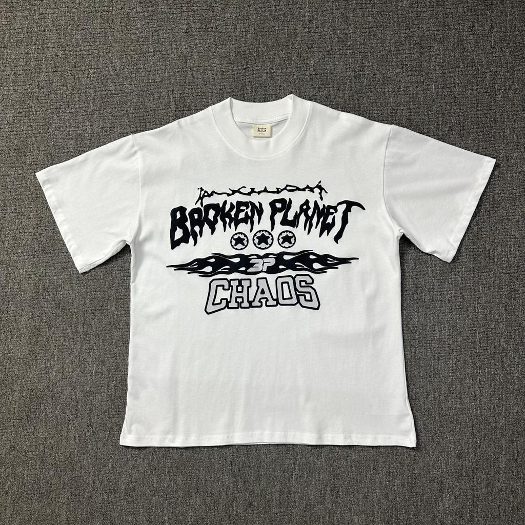 Unisex Hip Hop Cartoon Foam Skull Letters Printing T Shirt Men Women Cotton Tee Tops Casual Loose Gray T-Shirt Streetwear