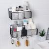 Wall Hanging Baskets Sink Organization Metal Adhesive Over Cabinet Door Organizer Basket for Countertop Closet Laundry Kitchen
