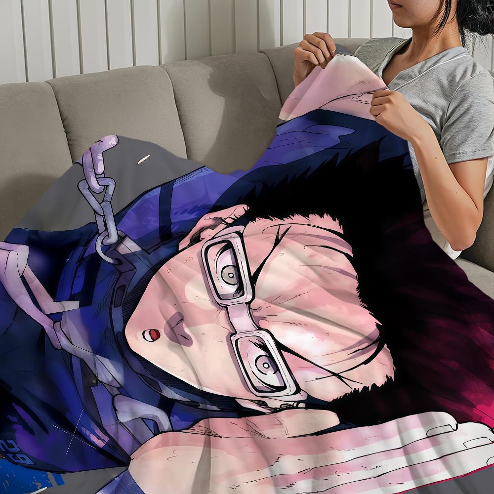 Manga Anime coole I-Igarashi Gurimu B-Blue L-Lock Flanellen warme zachte pluche deken voor bank, woonkamer, kantoor, slaapkamer, reiscadeau