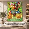 Plants Vs. Zombies Tapestry, Personalized Custom Text, Wall Hanging Tapestry For Living Room Home Wall Decor