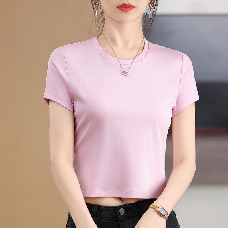 

Женская приталенная футболка из мерсеризованного хлопка в стиле 80-х с короткими рукавами Large